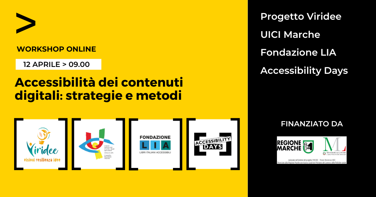 Copertina webinar "Accessibilità dei contenuti digitali: strategie e metodi"