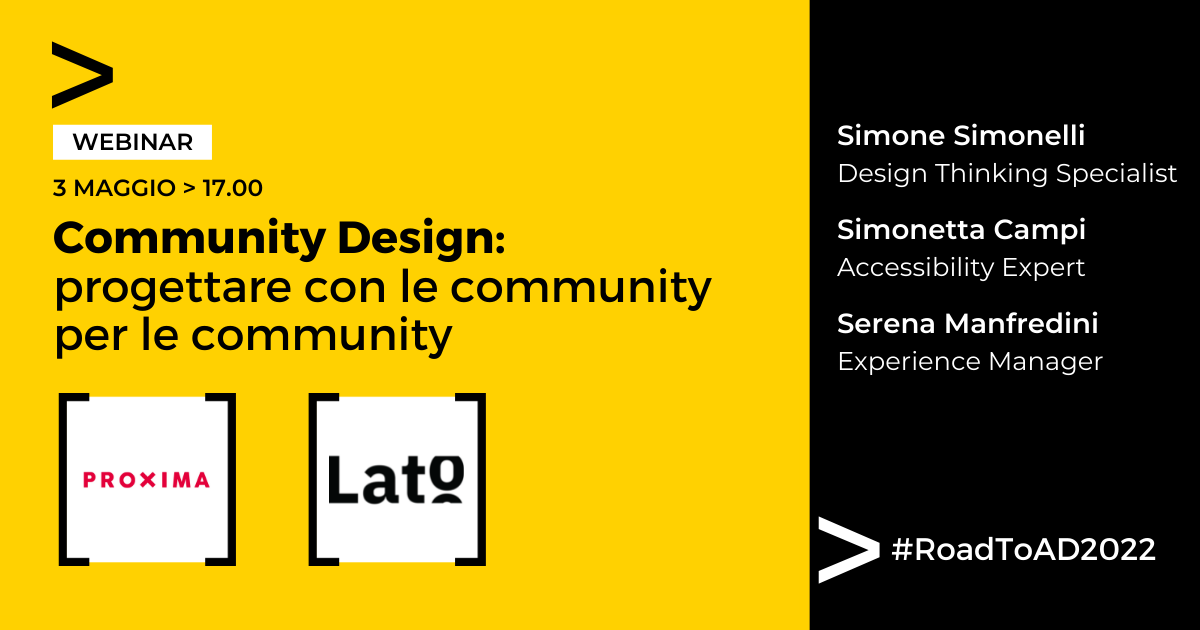 Copertina webinar "Community Design: Progettare con le community per le community"