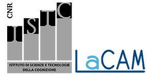 Logo del laboratorio LaCAM dell'ISTC-CNR (Istituto di Scienze e Tecnologie della Cognizione del CNR)